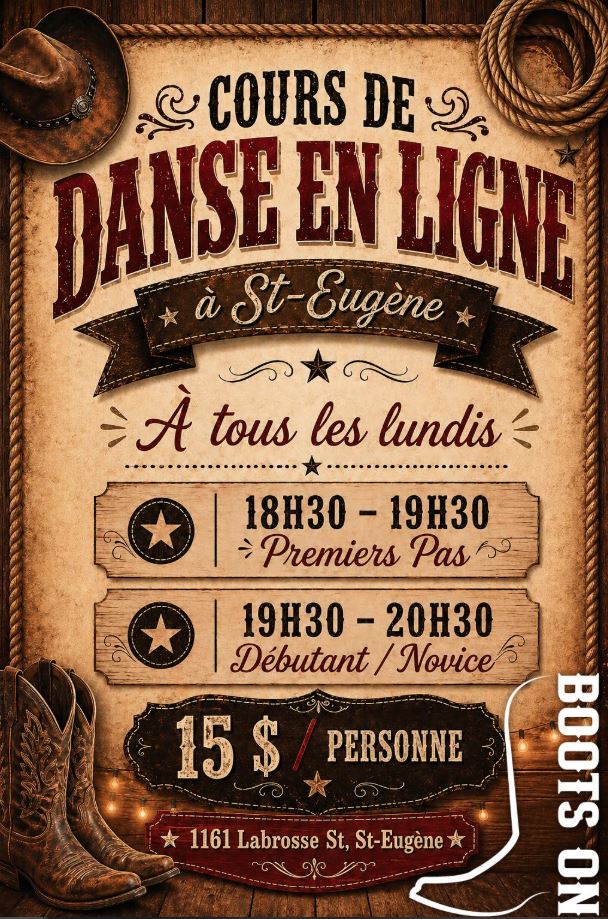 Cour de Danse en ligne à St-Eugène